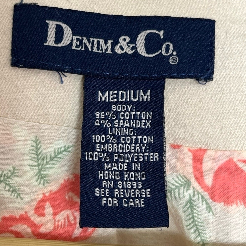 Denim & Co Jacket Medium Cream Embroidered Casual Coastal Cowgirl Rodeo Western - Picture 5 of 10